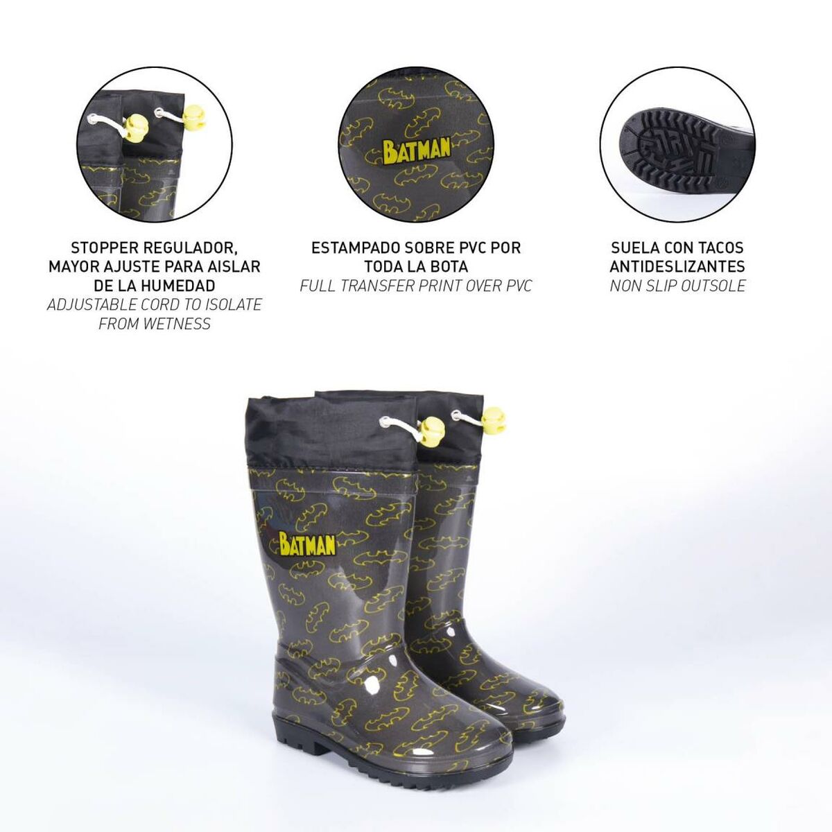 Children's Water Boots Batman Grey