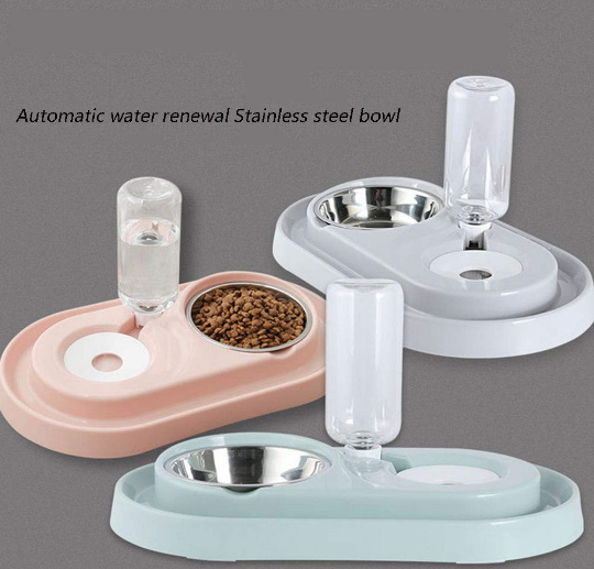 Edelstahl-Haustiernäpfe mit automatischer Wasserflasche