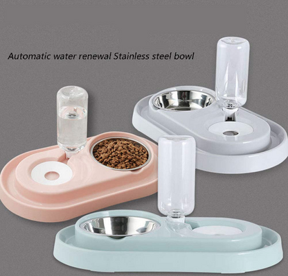 Edelstahl-Haustiernäpfe mit automatischer Wasserflasche